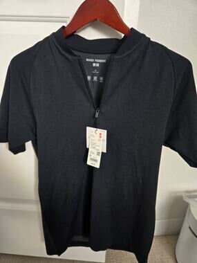 Roger Federer Uniqlo Dry-Ex Polo Shirt Men XS Black
